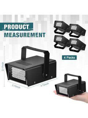Portabl Led Video Portable Audio & Video | 4 Pack Bright Led Strobe Party Lights Small ...